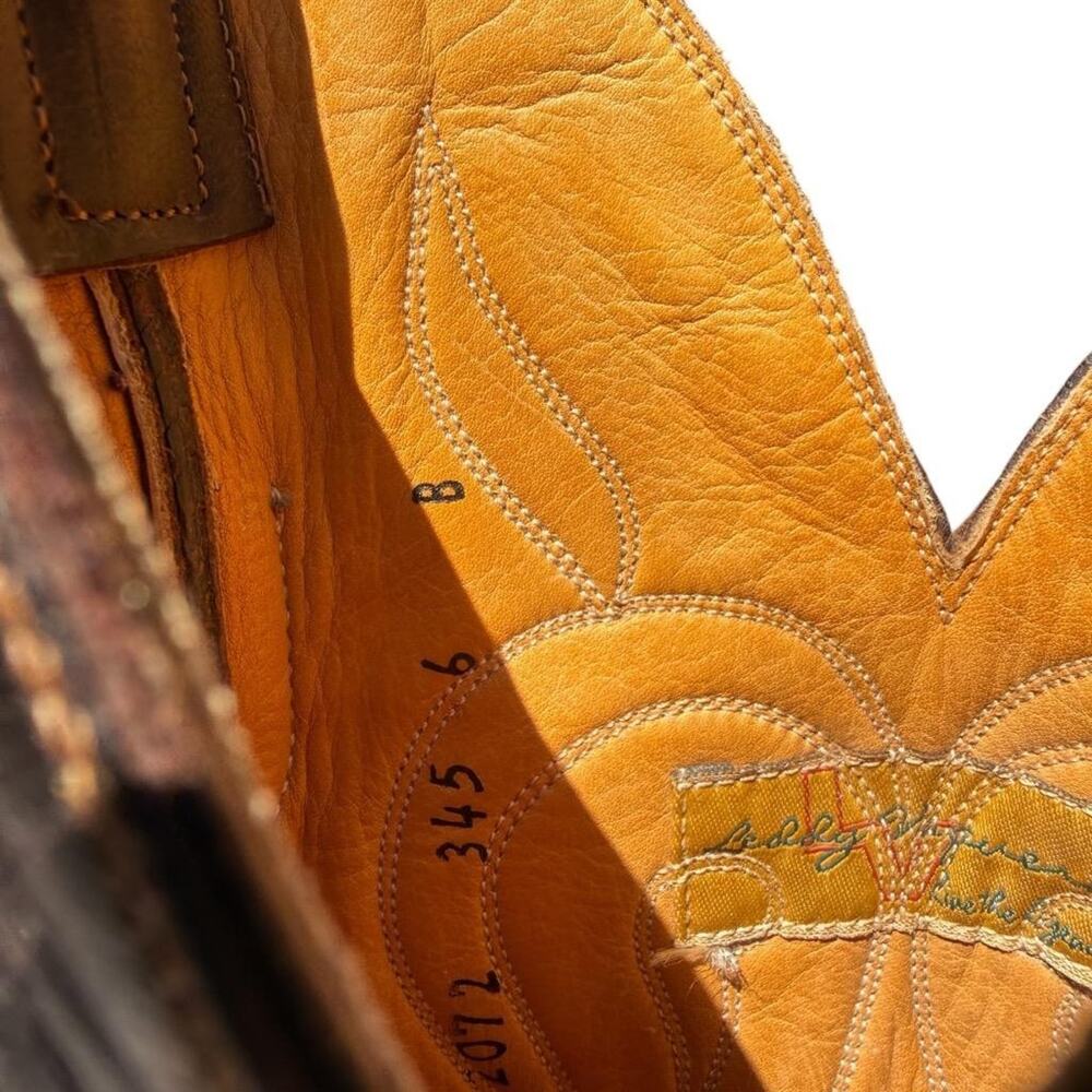 Leddy Vaquero Tall Inlay Western Cowboy Boot Women size 6 B - Picture 5 of 7